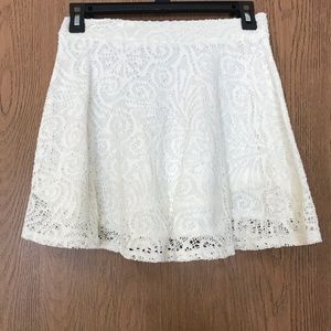 White floral lace skirt